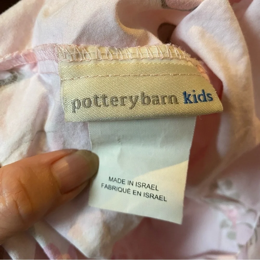 Pottery Barn Kids Pink Floral Bird Print Fitted Sheets Full Size